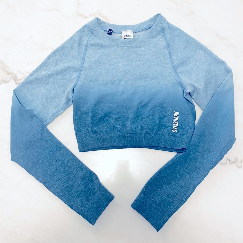 Blue crop top active Gymshark size small